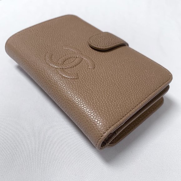 Chanel L-zip CC Leather Pocket Wallet Dark Beige - Picture 2 of 16